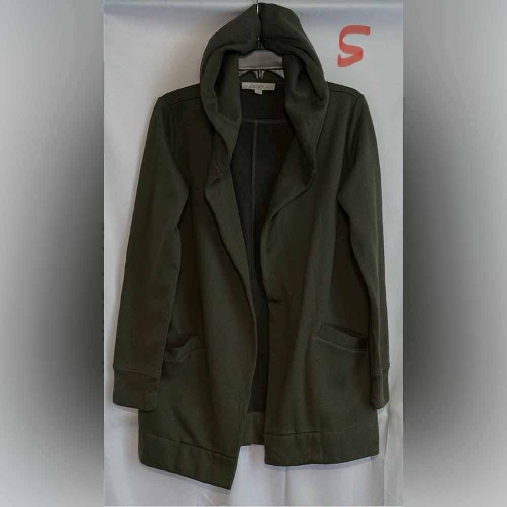 LOFT Dark Green Hooded Trench Coat